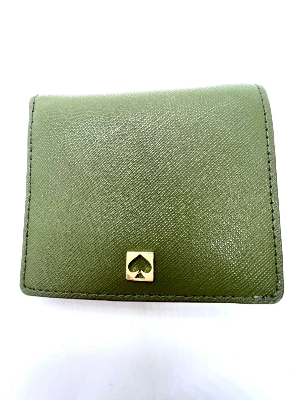 Kate Spade Kayla Small L-Zip Bifold Wallet Sapling Green Leather NWT